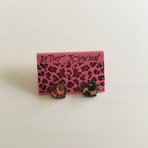 FREE GIFT Betsey Johnson Two Tone Heart Earrings